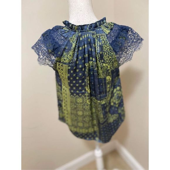 Anthropologie Current Air Bandana-Printed Top Size XXS - Picture 9 of 10